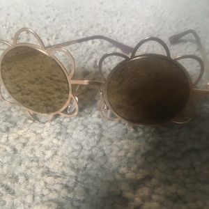 Flower shaped mirror sunglasses